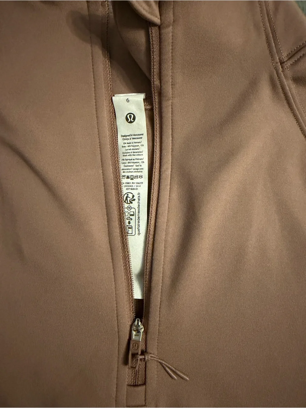 Lululemon Pullover Womens Size 6 Rulu Fleece Twrs Run Half Zip Long Sleeve  NWT